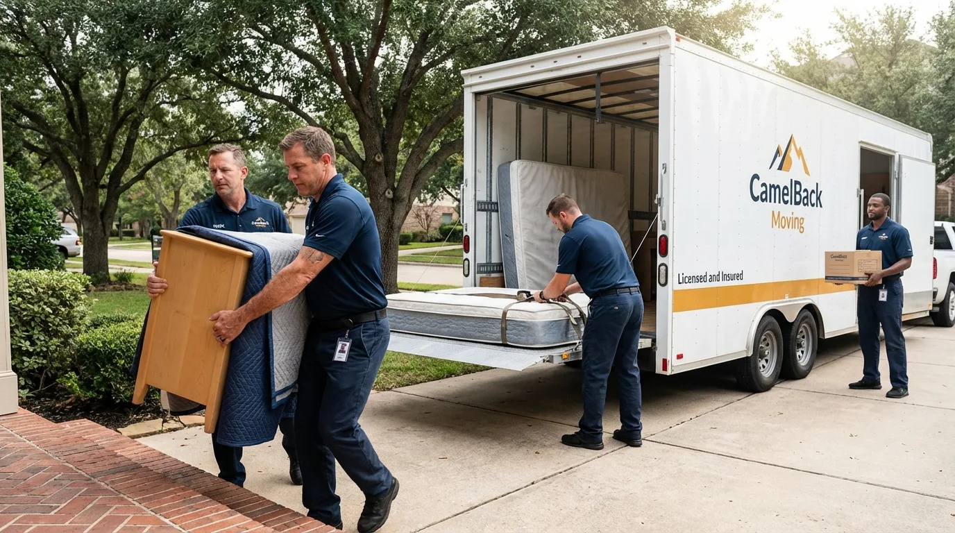 Crew loading residential truck for cross-state move from Oak Ridge, TN