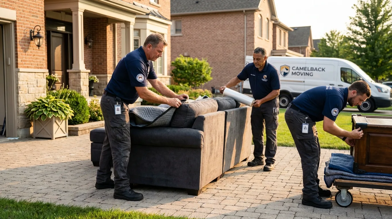 Large estate moving crew wrapping furniture in Oak Ridge, TN